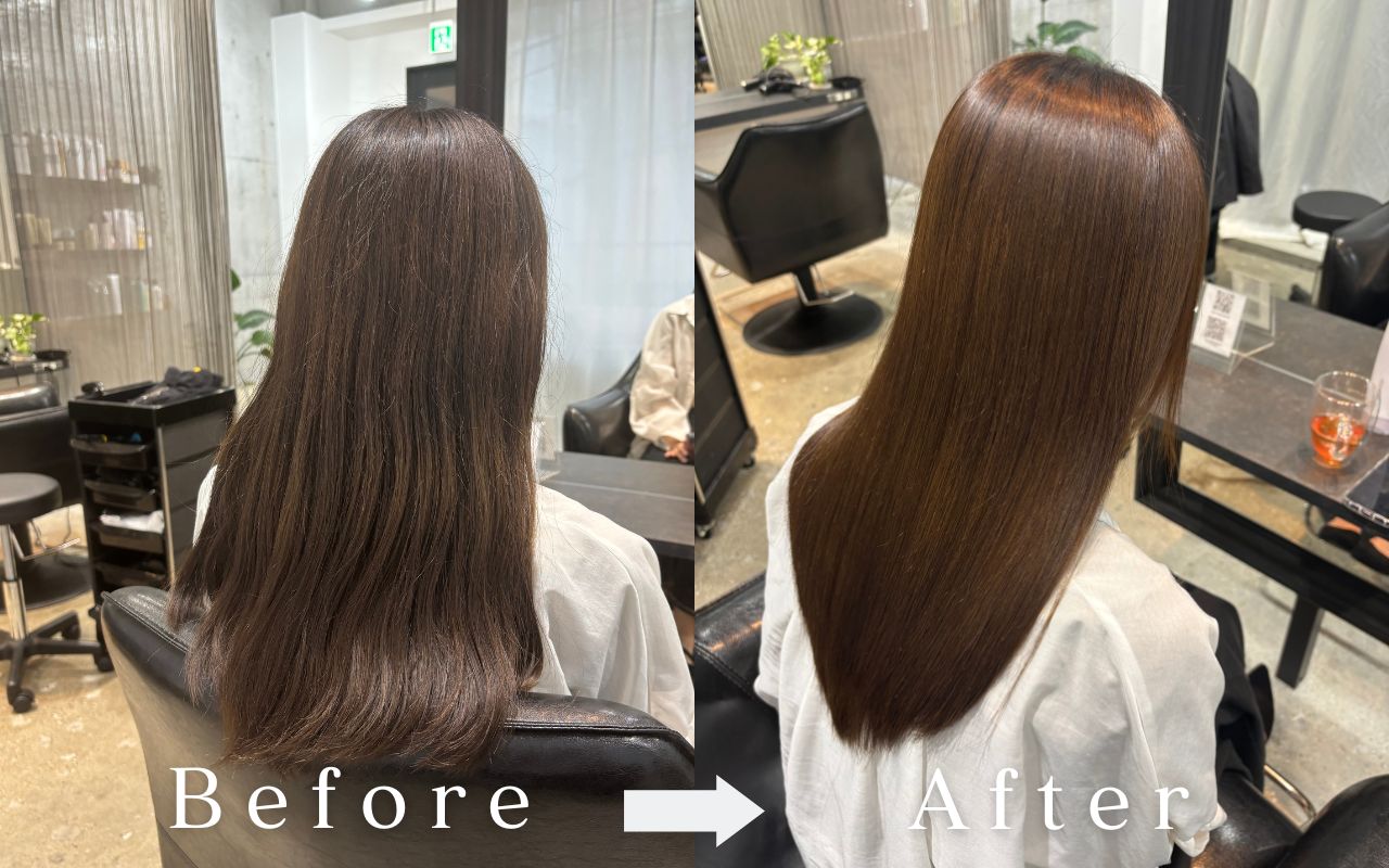 クオライン縮毛矯正 髪質改善 ビフォーアフター BONDZSALON