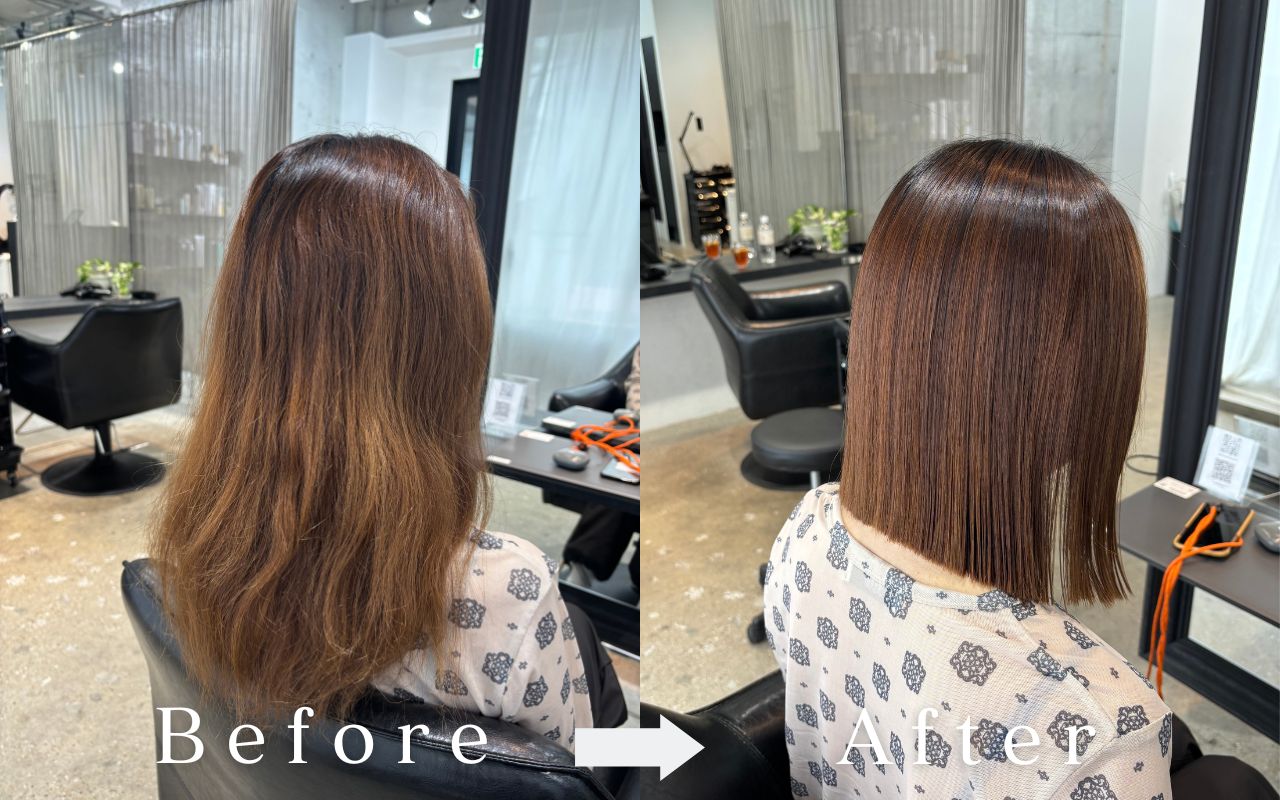 クオライン縮毛矯正 髪質改善 ビフォーアフター BONDZSALON
