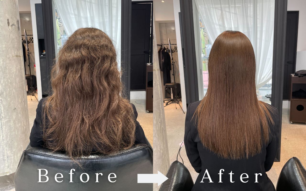 クオライン縮毛矯正 髪質改善 ビフォーアフター BONDZSALON